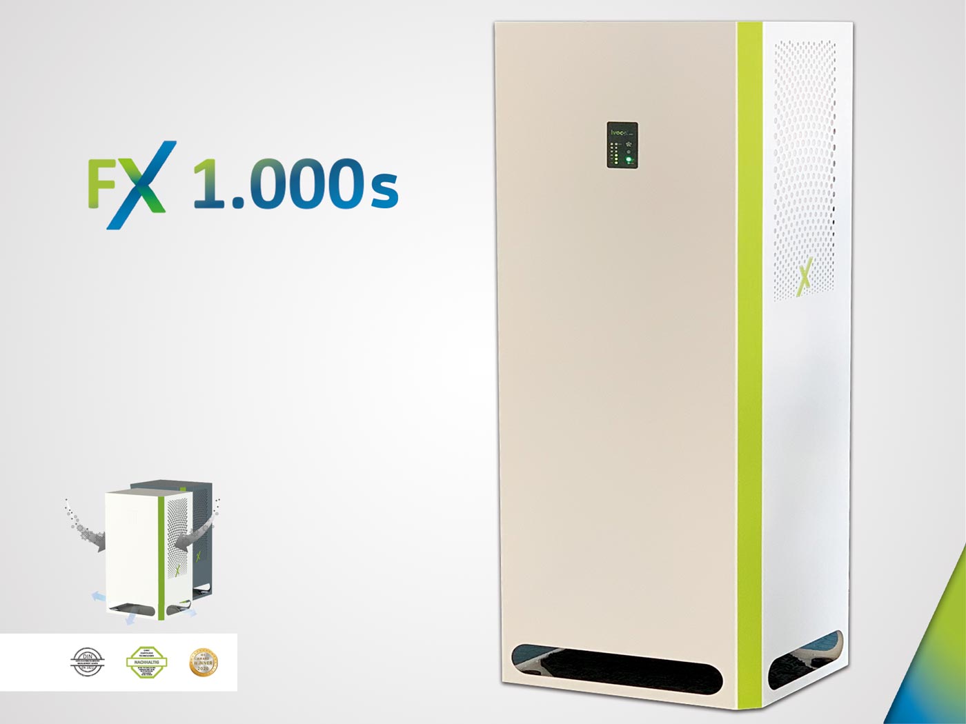 IVOC-X FX 1.000S - Luftreiniger superleise,weiss/grün - im GOLDSTIEN.SHOP verfügbar mit Gratisversand ab Schweizer Lager! (4260739140064)