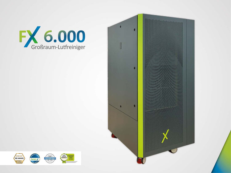 IVOC-X FX 6.000 - Grossraum-Luftreiniger und Raumluftfilter mit HEPA H14 Filter, weiss/grün - im GOLDSTIEN.SHOP verfügbar mit Gratisversand ab Schweizer Lager! (4260739140125)
