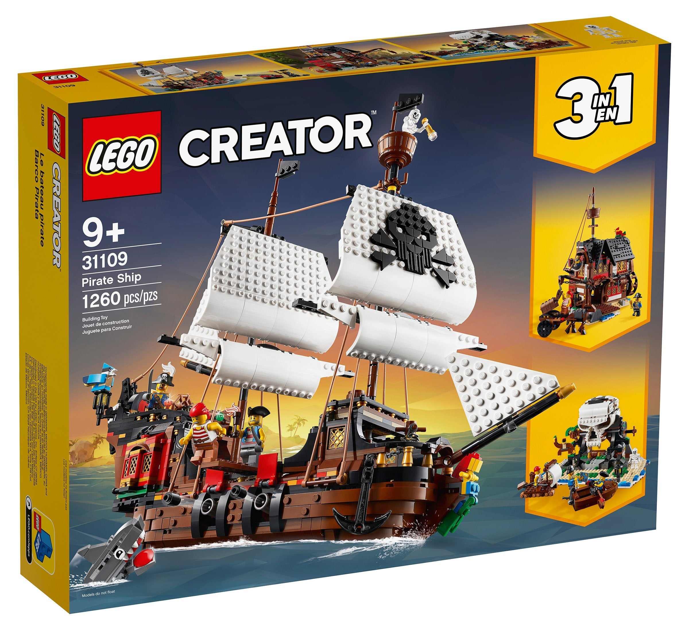 LEGO Creator 3-in-1 Spielzeugset Piratenschiff, Taverne und Totenkopfinsel (31109) - im GOLDSTIEN.SHOP verfügbar mit Gratisversand ab Schweizer Lager! (5702016616354)